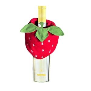 Celebrate Together Summer Strawberry Wine Bottle Cover Fabric GIFT NEW